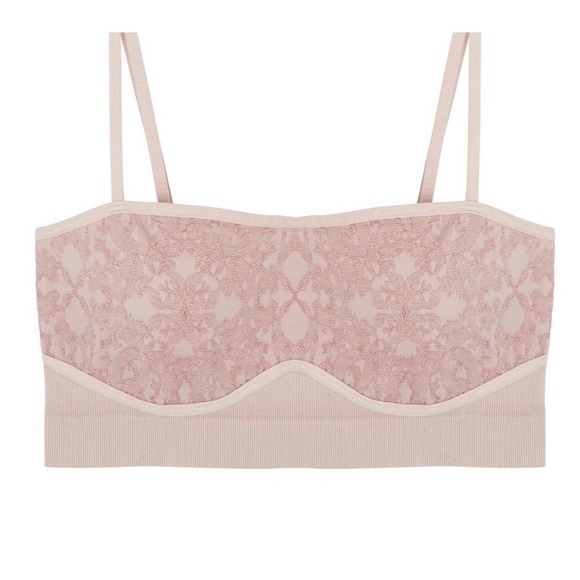 Free People Intimately Love Your Way Dreamy Light Pink Bralette M/ L Strappy Bra - Picture 3 of 6